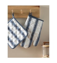Blue Lines Polyester 2'li Mutfak Seti 17x30 cm+20x20 cm Lacivert