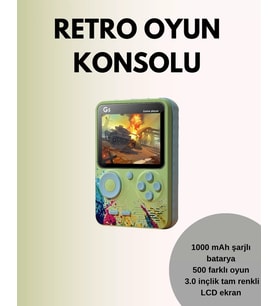 TV Bağlantılı 500 Oyunlu Mini Gameboy Konsol