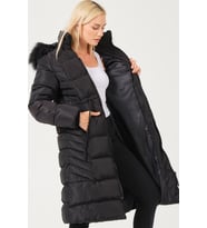 Dewberry Kadın %100 Polyester Kaban Siyah Z6758 Günlük Dış Giyim, Kazak ve Gömlek Kombini, Seyahat Gardırobu