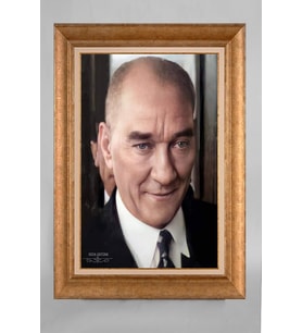 Çerçeveli Paspartulu Atatürk Tablo a711 (Gold)