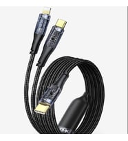 K674 2in1 Transparent 130cm 60W Type-C › (Type-C + Lightning) Data Cable