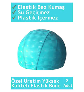 Özel Üretim Su Geçirmez Yüzücü Havuz Deniz Bonesi Elastik Bez Yüzme Şapkası Bone 2 Adet