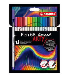 Stabilo Pen 68 Brush Arty Fırça Uçlu Keçeli Kalem Seti 18'li (Karışık)