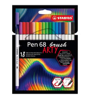 Stabilo Pen 68 Brush Arty Fırça Uçlu Keçeli Kalem Seti 18'li (Karışık)