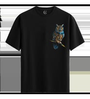 Wise Owl %100 Pamuklu Kadın Siyah Tişört - Premium Quality (Siyah - Beyaz)