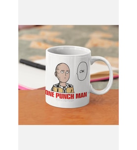 One Punch Man Saitama Kupa Bardak (Beyaz)