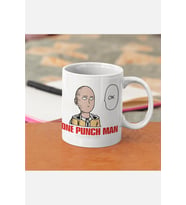 One Punch Man Saitama Kupa Bardak (Beyaz)