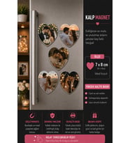 5'li Kalp Düğün ve Evlilik Fotoğraf Magneti Kişiselleştirilebilir Romantik Anı Hediyesi