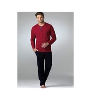 PİERRE CARDİN 5454 Bordo Penye Uzun Kol 4 Mevsimlik Çeyiz Pijama Takımı 