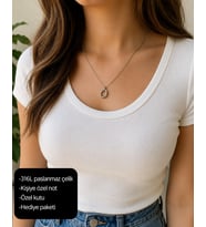 Orvena Organik Damla Kadın Kolye 316L Paslanmaz Çelik Modern Minimalist Kolye