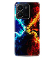 Vivo Y22 Kılıf Silikon Desen Özel Seri Red Blue Leon 1714