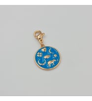Rose Renk Xuping Charm Kolye Ucu – Şans ve Koruma Temalı, Mavi Mineli, Çoklu Kullanım (3 cm)