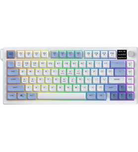 Üçlü Mod Membran Gaming Klavye,%75 Düzen, 4000mAh Batarya, RGB 14 Efekt, TFT Ekran, Type-C, Bluetooth 2.4G, Su Geçirmez, Win/Mac Uyumlu, Multimedya Düğmeli AJAZZ AF82 (Mavi Beyaz - AF82)