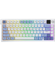 Üçlü Mod Membran Gaming Klavye,%75 Düzen, 4000mAh Batarya, RGB 14 Efekt, TFT Ekran, Type-C, Bluetooth 2.4G, Su Geçirmez, Win/Mac Uyumlu, Multimedya Düğmeli AJAZZ AF82 (Mavi Beyaz - AF82)