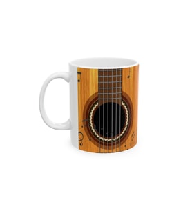 Gitar Temalı Porselen Kupa – Akustik Müzik Tasarımı – KF17052612