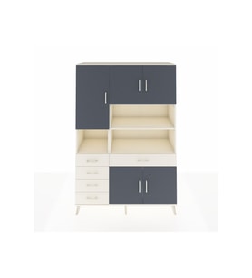 Hyperion Dolap 9 Raflı 5 Çekmeceli 5 Kapaklı 132x44x195 Aytaşı-Antrasit/Aytaşı