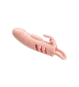 2,5 cm Dolgu Uzatmalı Titreşimli Penis Kılıfı Prezervatif Vibratör