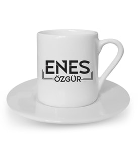 İsme Özel Türk Kahvesi Fincanı Seti (Beyaz)