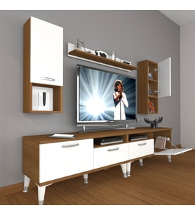Decoraktiv Eko 5200DA Slm Silver Tv Ünitesi Tv Sehpası (Beyaz - Kahverengi)