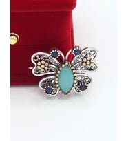 Topaz Taşlı Kelebek Model Telkari Gümüş Kadın Broş 201025415