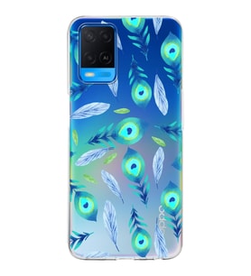 PrintiFy Oppo A54  ile Uyumlu 1mm Slim Fit Nazar Boncuğu 3 Baskılı Şeffaf  Kılıf