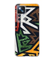 Xiaomi Mi 12t  Kamera korumalı Kapak Soyut Grafiti Tasarımlı  Şeffaf Kılıf