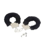 Fetiş Fantezi Siyah Peluşlu Metal Kelepçe (Çok Renkli)