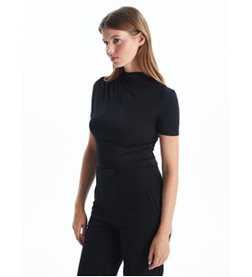 LCW Vision Siyah Dik Yaka Kadın Body