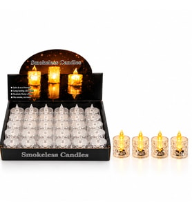 24 ADET KÜÇÜK BOY PİLLİ KRİSTAL MİKA LED MUM ÇAP : 3.8CM YÜKSEKLİK : 4.8CM İ10-017 (5680)