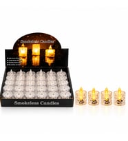 24 ADET KÜÇÜK BOY PİLLİ KRİSTAL MİKA LED MUM ÇAP : 3.8CM YÜKSEKLİK : 4.8CM İ10-017 (5680)