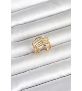 316L Çelik Gold Renk Vintage Model Kadın Yüzük