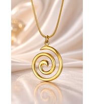 Paslanmaz Çelik Uzak Doğu Mistik Sarmal Zen Enerjisi Spiral Yaşam Döngüsü Kolye