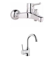 İnventa Delta Lavabo Bataryası + Aç Kapa Banyo Bataryası