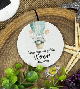 6cm Özel Baskılı Magnet Uv Baskılı - Balonda Tavşan