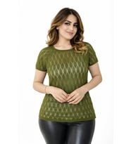 Kadın Triko Kısa Kol Bluz 12943 BGL-ST05309