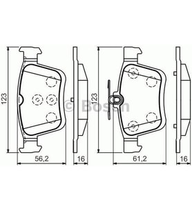 Bosch Fren Balatası Arka Golf VII A3 12 E.No0986Tb3176
