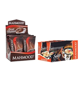 Mahmood Coffee Sıcak Çikolata 12 Adet x 20 Gr ve Mahmood Tarçınlı Salep 20 Adet x 20 Gr