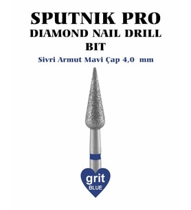 Elmas Sivri Armut Freze Mavi Çap 4,0mm