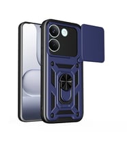 Xiaomi Poco X8 Pro Kılıf Magnetik Standlı Kamera Korumalı Sürgülü Vega Kapak Mavi