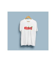 Oversize Merry Christmas Yazısı Tasarım Unisex T-shirt (Beyaz)
