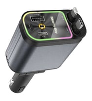 4’ü 1 Arada Çift Usb Bağlantı Çakmaklık, Type-c Hızlı Şarjlı 66w,geri Çekilebilir Araç Telefon Şarj Cihazı