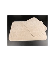 Mera Kaymaz Taban 2'li Pamuklu Banyo Paspası Yıkanabilir 60x100 50x60cm Banyo Halısı Bej