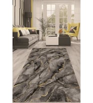 Dijital Kaymaz Taban Yıkanabilir Modern Renkli Salon Halısı Mutfak Halısı Yolluk ND-HT-721 (Gri)