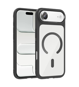 Apple iPhone 17 Uyumlu Air Uyumlu Kılıf M-Safe Şarj Özellikli Metal Kamera Çerçeveli Zore Tiko Kapak (Siyah)