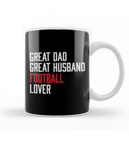 Fathers Day Great Dad Great Husband Football Kupa Bardak Porselen