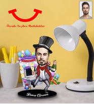 Kişiye Özel Yılbaşı Erkek Karikatürlü 3mm Şeffaf Pleksi Akrilik Biblo Model-8