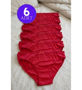 Kadın 6'lı Paket Pamuklu Bikini Külot Esnek Yumuşak İz Yapmaz İç Çamaşırı