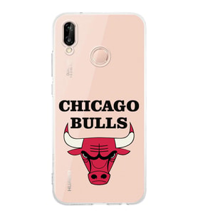 Huawei P20 Lite Uyumlu Kamera korumalı Kapak Chicago Bulls Tasarımlı  Şeffaf Kılıf