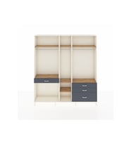 Arges Dolap 7 Raflı 4 Çekmeceli 3 Askılı 220x30x243 Aytaşı-Çam/Antrasit