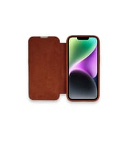 Apple İphone 14 Pro Kılıf Dolpin Kapaklı - Kahverengi